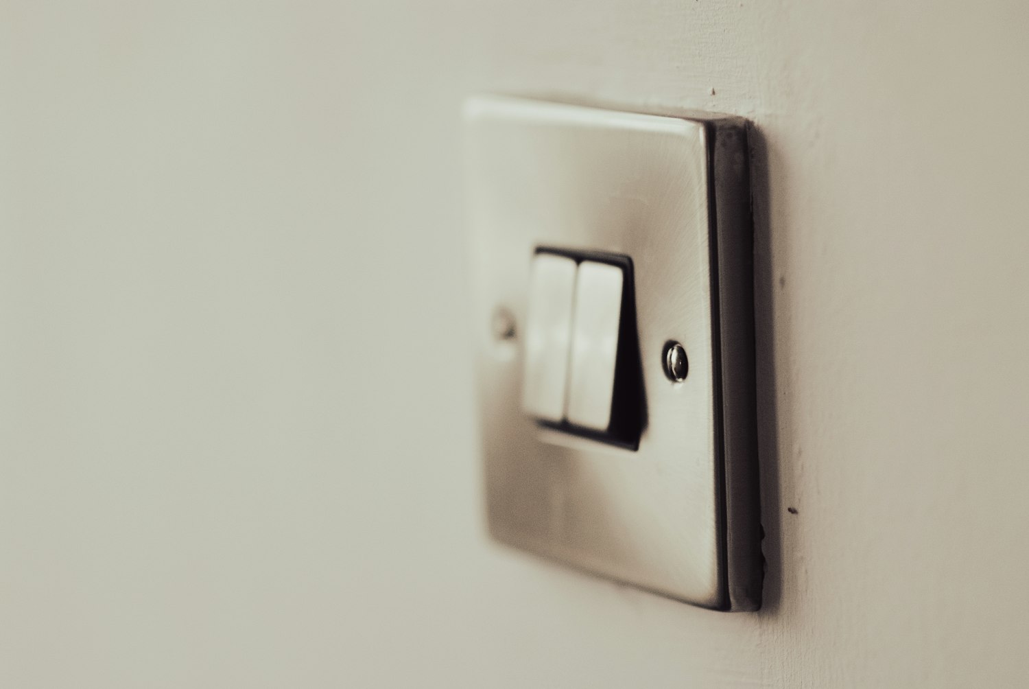 Light switch on a wall